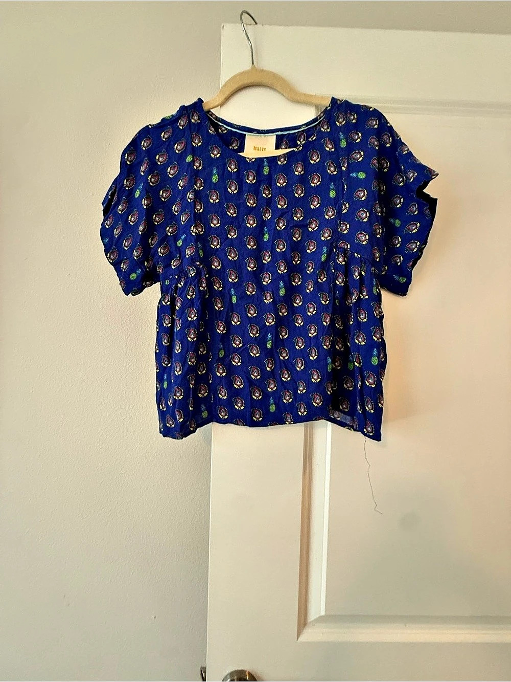Maeve Paisley Blouse in Blue Size XS Like New